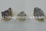 NGC103 18*25mm - 25*35mm freeform druzy agate connectors wholesale