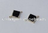 NGC1032 12*12mm diamond agate gemstone connectors wholesale