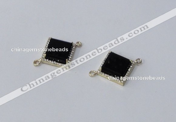 NGC1032 12*12mm diamond agate gemstone connectors wholesale