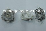 NGC105 25*35mm - 30*40mm freeform druzy agate connectors wholesale