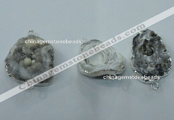 NGC105 25*35mm - 30*40mm freeform druzy agate connectors wholesale