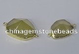 NGC1056 18*25mm – 30*35mm freeform lemon quartz connectors wholesale