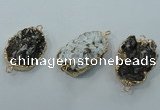 NGC106 25*35mm - 30*40mm freeform druzy agate connectors wholesale