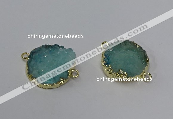 NGC1061 20*22mm freeform druzy agate connectors wholesale