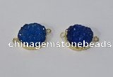 NGC1063 20*22mm freeform druzy agate connectors wholesale