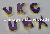 NGC1067 20*25mm - 25*30mm letter druzy agate connectors wholesale