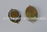 NGC1073 25*35mm oval druzy agate connectors wholesale