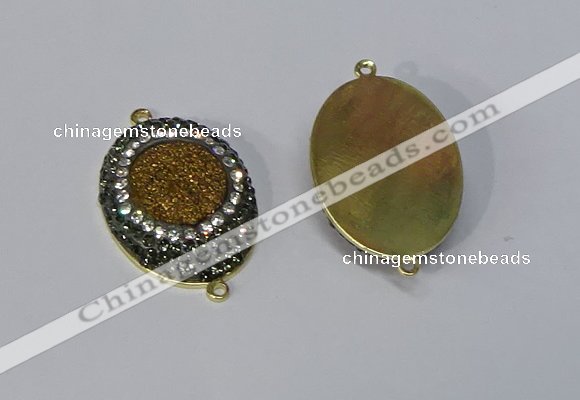 NGC1073 25*35mm oval druzy agate connectors wholesale