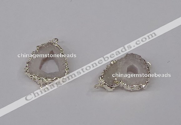 NGC1075 15*20mm - 30*35mm freeform druzy agate connectors wholesale