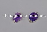 NGC1077 15*20mm - 30*35mm freeform druzy agate connectors wholesale