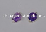 NGC1077 15*20mm - 30*35mm freeform druzy agate connectors wholesale