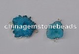 NGC1079 15*20mm - 30*35mm freeform druzy agate connectors wholesale