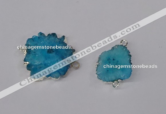 NGC1079 15*20mm - 30*35mm freeform druzy agate connectors wholesale