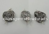 NGC108 25*30mm - 35*40mm freeform druzy agate connectors wholesale