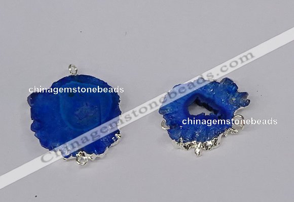 NGC1081 15*20mm - 30*35mm freeform druzy agate connectors wholesale