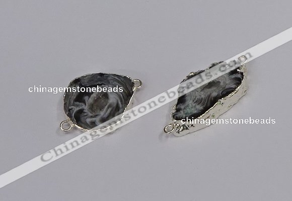 NGC1085 18*25mm - 25*35mm freeform druzy agate gemstone connectors