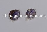 NGC1087 18*25mm - 25*35mm freeform druzy agate gemstone connectors