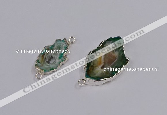 NGC1090 18*25mm - 25*35mm freeform druzy agate gemstone connectors