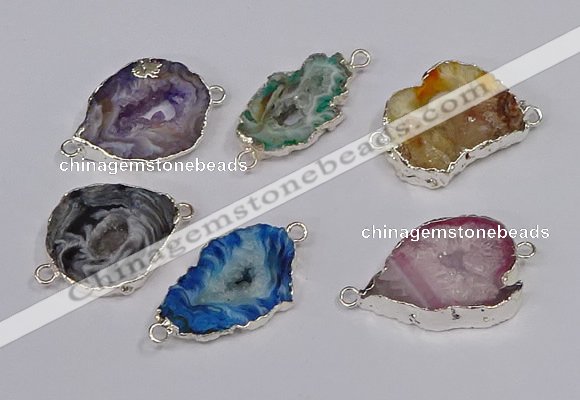 NGC1091 18*25mm - 25*35mm freeform druzy agate gemstone connectors