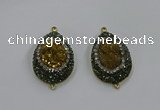 NGC1100 25*35mm teardrop druzy agate connectors wholesale