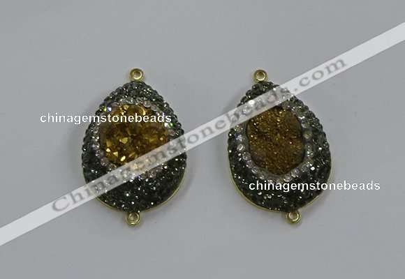 NGC1100 25*35mm teardrop druzy agate connectors wholesale