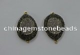 NGC1101 25*35mm teardrop druzy agate connectors wholesale