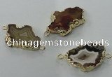 NGC111 20*30mm - 35*40mm freeform druzy agate connectors wholesale