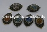 NGC1111 25*35mm oval druzy agate connectors wholesale