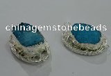 NGC1118 22*30mm - 25*35mm freeform druzy agate connectors wholesale