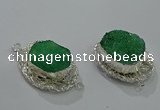 NGC1119 22*30mm - 25*35mm freeform druzy agate connectors wholesale