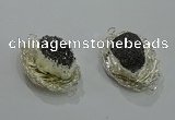 NGC1120 22*30mm - 25*35mm freeform druzy agate connectors wholesale