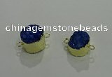 NGC1125 14mm - 15mm coin druzy agate connectors wholesale