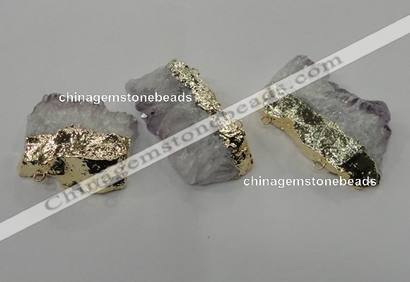 NGC113 35*45mm - 35*65mm freeform druzy agate connectors wholesale