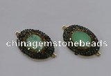 NGC1132 25*35mm oval Australia chrysoprase connectors wholesale