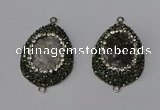 NGC1141 25*35mm teardrop druzy agate connectors wholesale