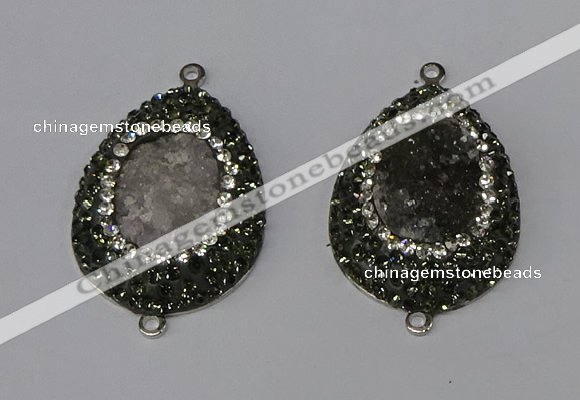 NGC1141 25*35mm teardrop druzy agate connectors wholesale