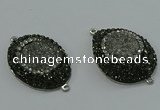 NGC1148 25*35mm freeform druzy agate connectors wholesale