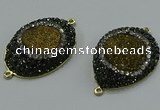 NGC1149 25*35mm freeform druzy agate connectors wholesale