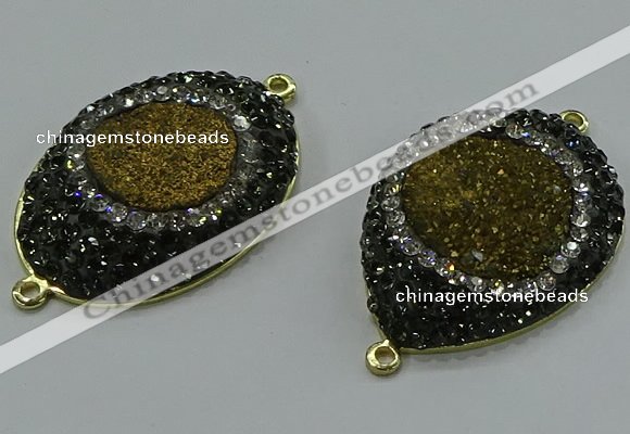 NGC1149 25*35mm freeform druzy agate connectors wholesale