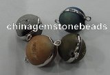 NGC115 18mm - 20mm round druzy agate connectors wholesale