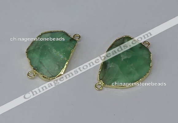 NGC1150 20*30mm - 30*35mm freeform green fluorite connectors