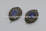 NGC1162 25*35mm freeform lapis lazuli gemstone connectors wholesale