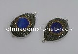 NGC1165 25*35mm teardrop lapis lazuli gemstone connectors wholesale