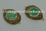 NGC1172 25*35mm teardrop Australia chrysoprase connectors wholesale