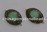 NGC1175 25*35mm oval Australia chrysoprase connectors wholesale