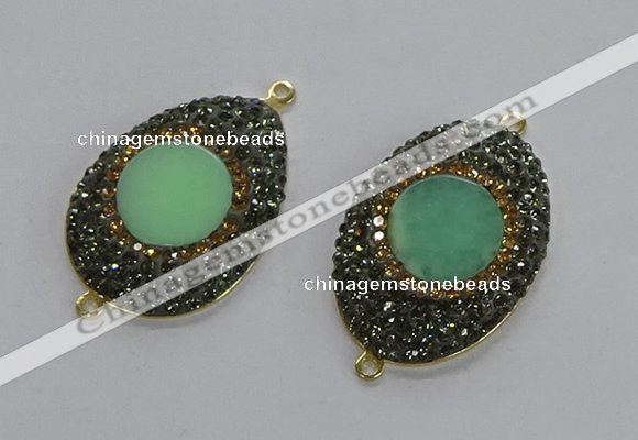 NGC1177 25*35mm freeform Australia chrysoprase connectors wholesale