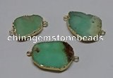 NGC1178 18*25mm - 30*35mm freeform Australia chrysoprase connectors