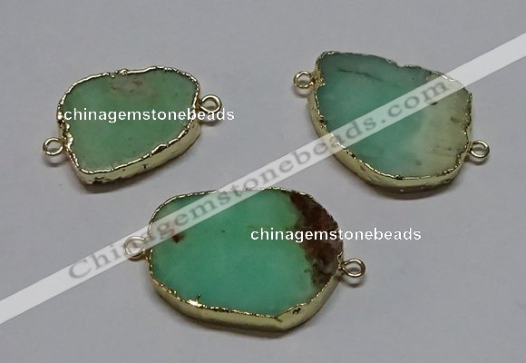 NGC1178 18*25mm - 30*35mm freeform Australia chrysoprase connectors