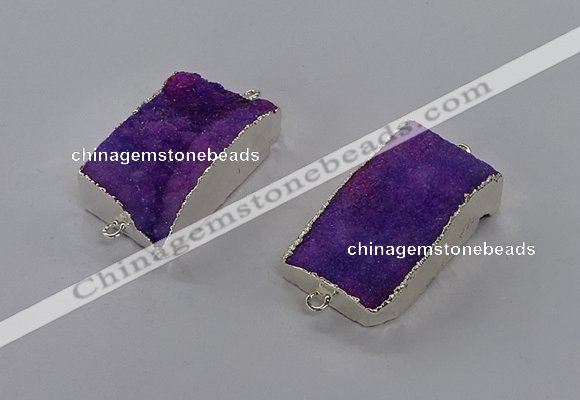 NGC1182 20*30mm - 22*35mm rectangle druzy agate connectors