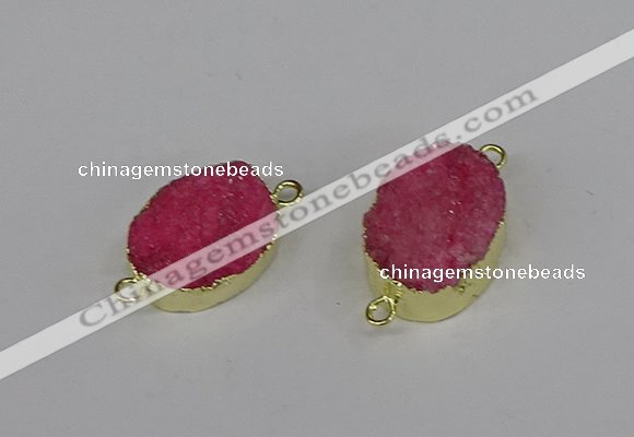 NGC1191 15*20mm oval druzy agate connectors wholesale